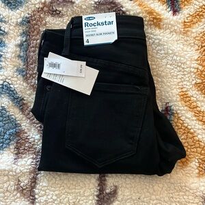 Old Navy rockstar super skinny high-rise “secret slim pockets” jeans sz 4 black